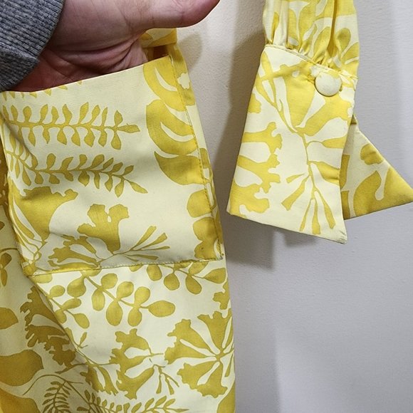 Ruth Clarage 1960s Vintage hand painted yellow floral long sleeve belted dress - Picture 10 of 13